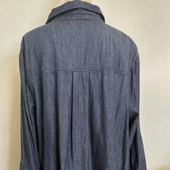 LANE BRYANT Smock Tunic 22/24 Plus Dark Chambray Denim Artist - Picture 4 of 6